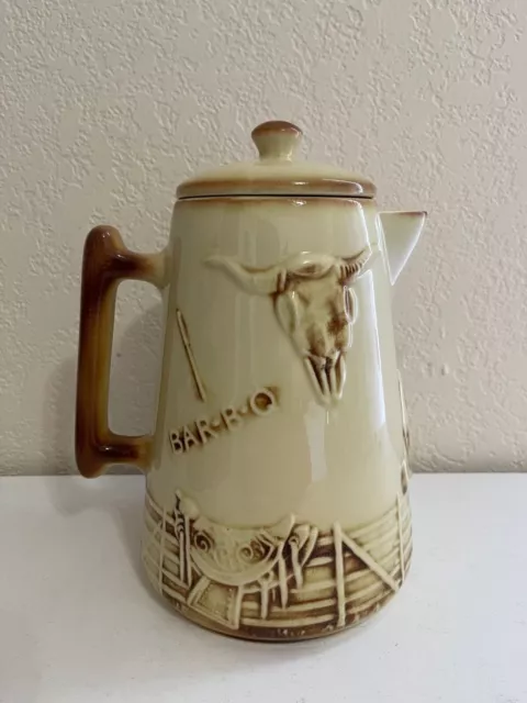 Vintage McCoy Pottery El Rancho Bar B Q Ceramic Coffee Pot