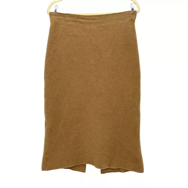 The Group Babaton Wool Blend Tan Midi Pencil Knit Skirt Womens Large