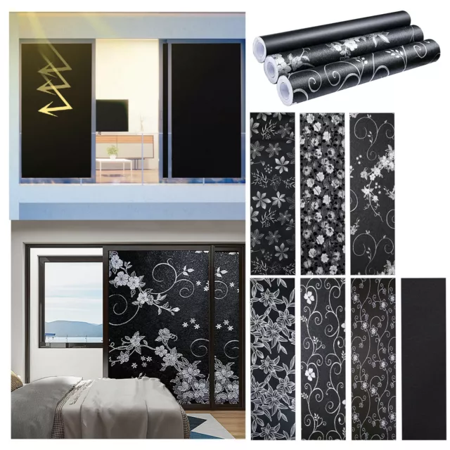 Blackout Window Film Privacy Room Darkening Window Tint Black Window Cover