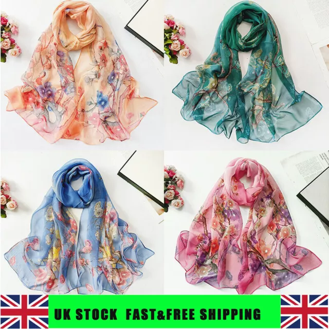 Women Thin Breathable Scarf Long Scarves Soft Silk Wrap Lady Shawl Chiffon Scarf