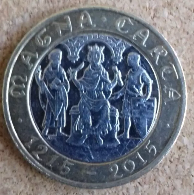 MAGNA CARTA 800th ANNIVERSARY 1215-2015 £2 TWO POUND COIN GOOD CIRCULATED