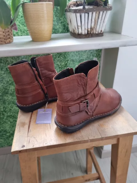Bottine Cuir T38 Marron Neuve