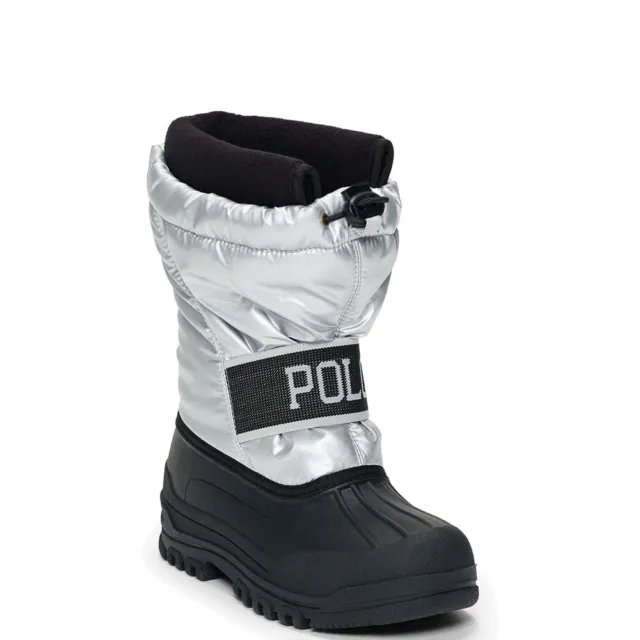 Polo Ralph Lauren Big Kids' Jakson Snow Boots: Silver / Black Size 3