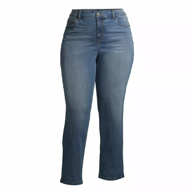 Terra and Sky Women's Plus Size Core Denim Straight Leg Jeans Various Sizes Wash