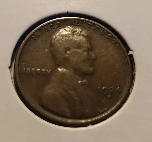 1924 D Lincoln Wheat Cent F Fine Bronze Penny 1c US Coin Collectible