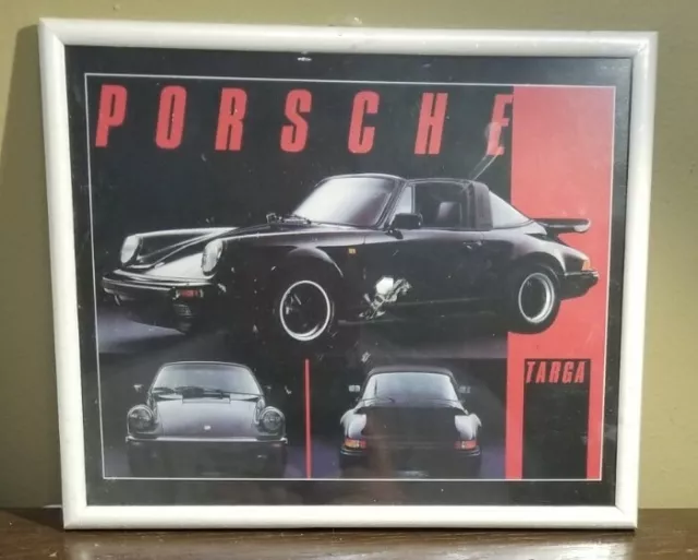 Porshe Targa Vintge 8×10, 80's Picture in Original plastic Wall Art