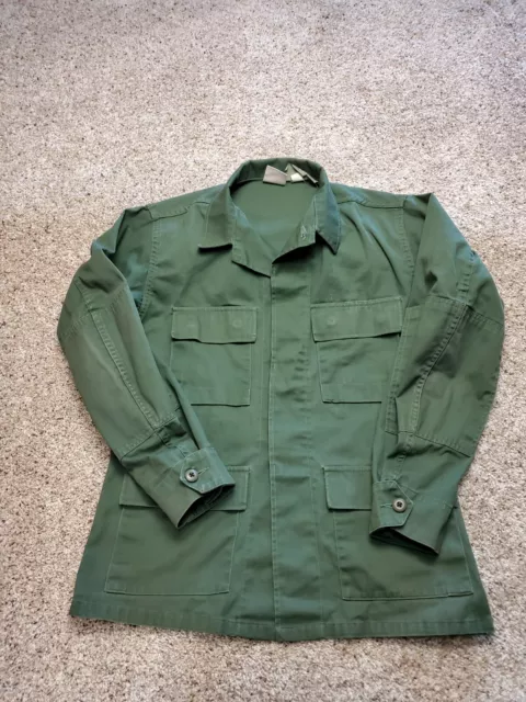 Vintage Propper Combat Coat Shirt Small Reg Mens Green Button Up Long Sleeve