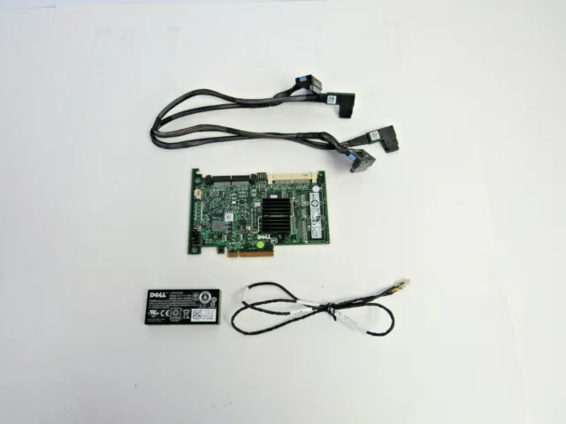 Dell T954J PERC 6/i SAS RAID Controller w/ Cables Batt PowerEdge R710 SFF 68-1 Dell T954J PERC 6/i SAS RAID Controller w/ Cables Batt PowerEdge R710 SFF 68-1