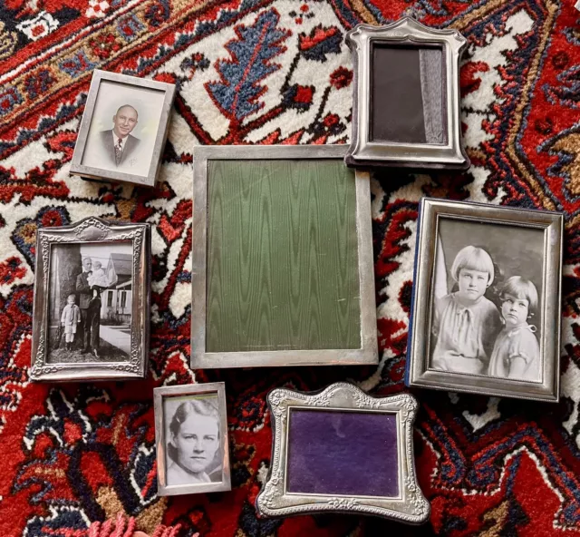 Lot Of 7 Sterling Silver Picture Photo Frames