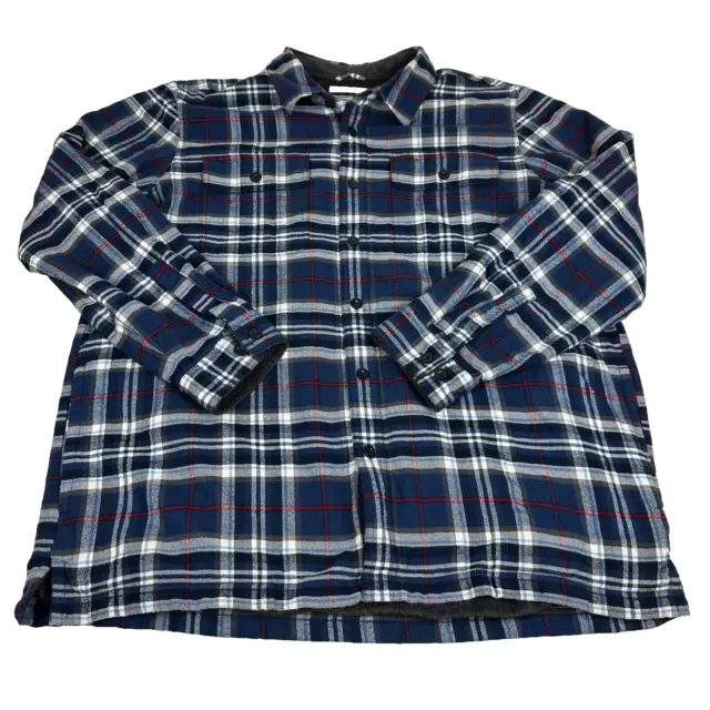 LL BEAN FLEECE Lined Flannel Shirt Jacket Mens XL Traditional Fit Plaid ...