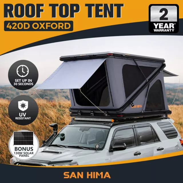 San Hima Kalbarri Z Roof Top Tent Hardshell With Ladder + 130W Solar Panel