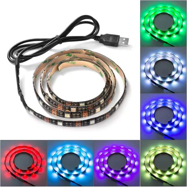 Striscia Rgb 5050 Smd Led Strip Tv Usb 1 2 5 Mt Ip65 Interno Esterno Adesiva 5M