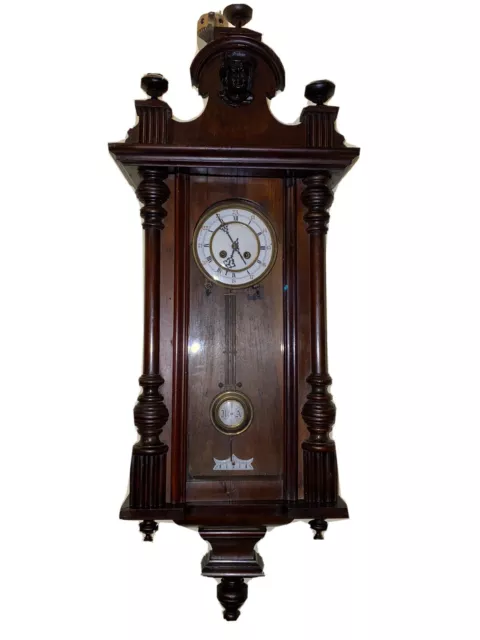 Orologio Da Parete In Legno A Pendolo Artigianale 800 ( Non Funzionante )