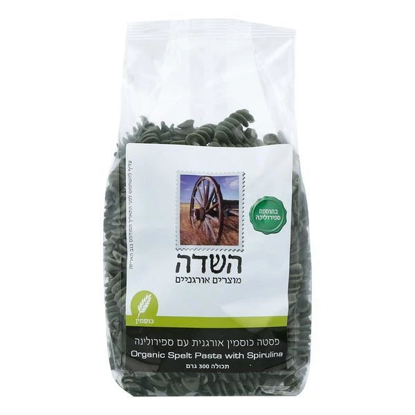 Organic Spelt Pasta Fusili with Spirolina Kosher Food  Hasade  300g