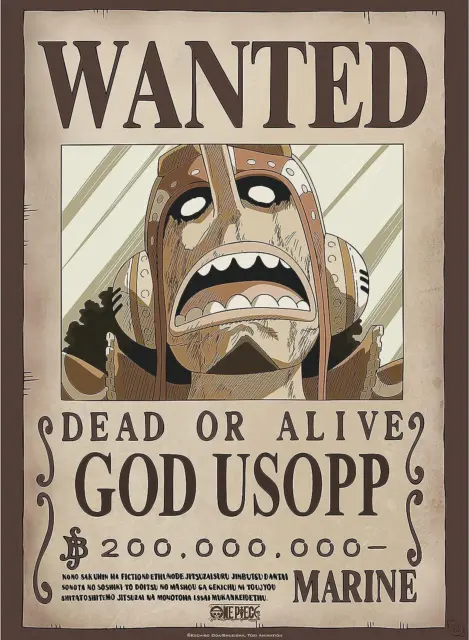 One Piece - Poster Ricercato "Wanted God Usopp" 52 x 38 cm AbyStyle
