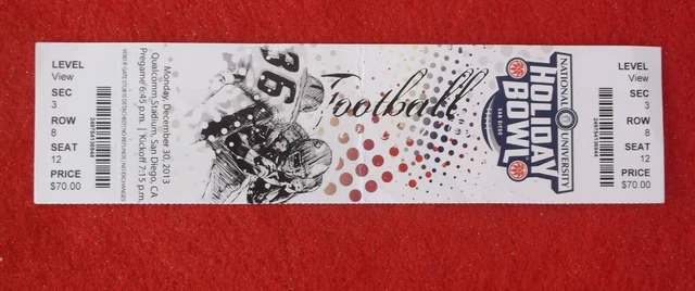 2013 Holiday Bowl Ticket NCAA College Football Game Texas Tech v Arizona State