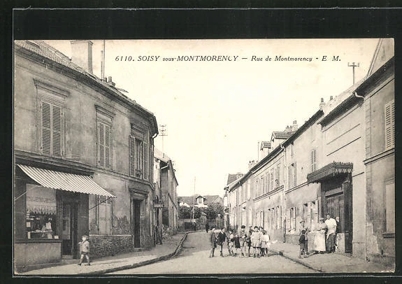 CPA Soisy-sous-Montmorency, commerces in der Rue de Montmorency