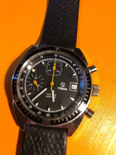 Aiguille Chrono Yema Rallye NOS - Minutes - Jaune - Acier - Pièce Rare Horlogerie