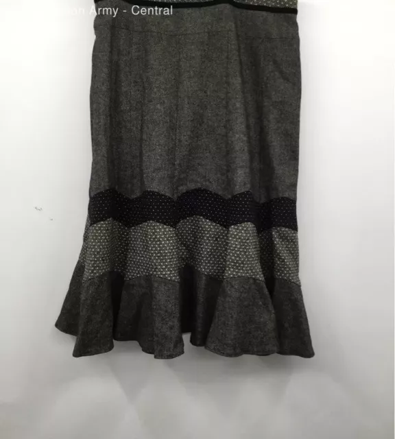 Weekend Max Mara Womens Gray Black Multi Textured Knee Length Flare Skirt Size 8
