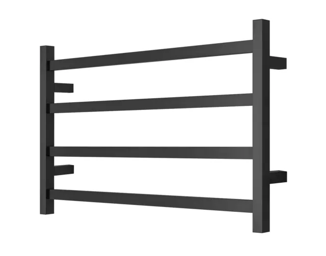 Matte Black Heated Towel Rail rack Square AU standard 510*850mm wide 4 bar 2022