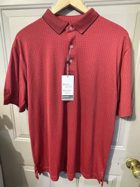 NWT Callaway Mens Opti-Dri Opti-Series Polyester Golf Polo Shirt Sz M Red