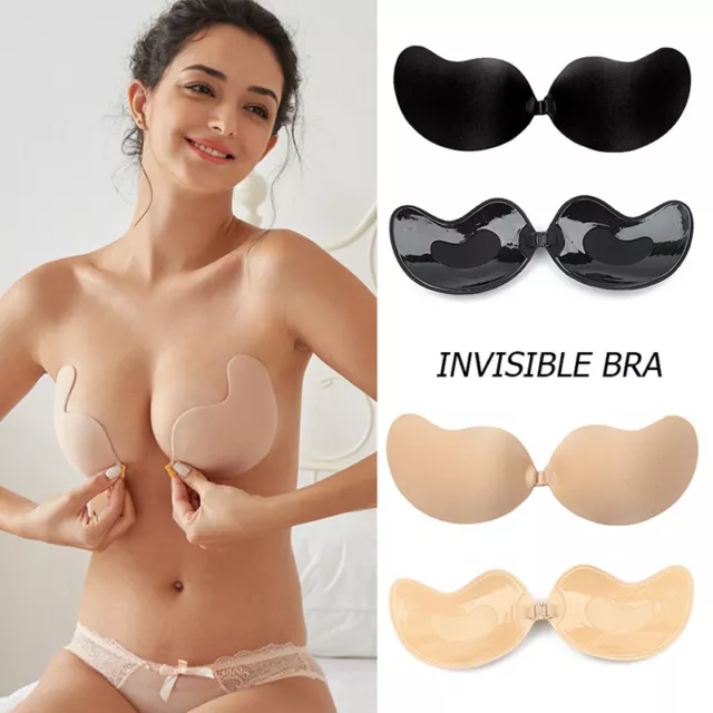 Reggiseno Invisibile Senza Spalline Aderente Super Push Up Bra Schiena Nuda