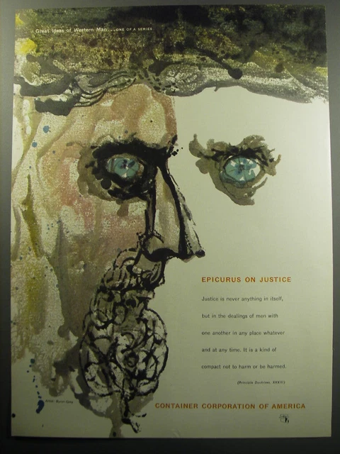1957 Container Corporation of America Ad - Byron Goto art - Epicurus on Justice 1957 Container Corporation of America Ad - Byron Goto art - Epicurus on Justice
