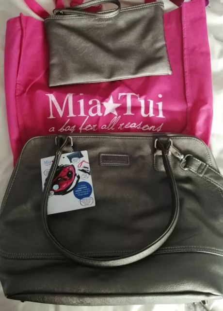 MIA TUI Eleanor Bag Set in Metalic Grey 16.50 PicClick UK