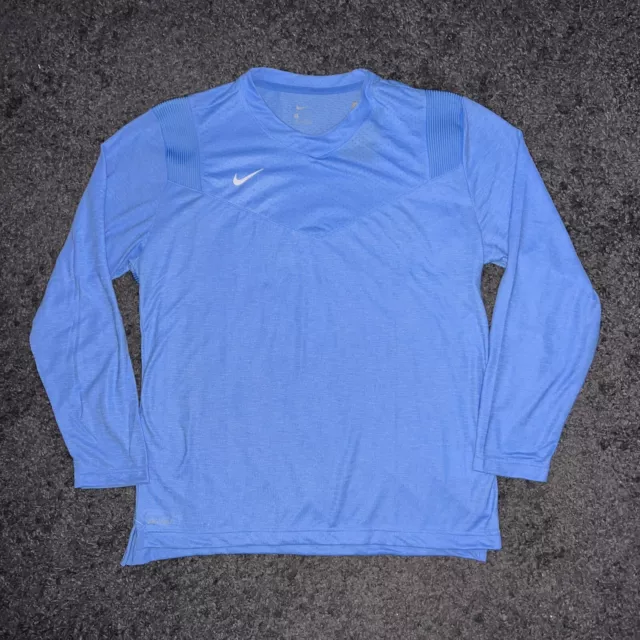 Nike Mens Dri-FIT Team Player LS UV Crew Shirt Valor Blue CW3539-448 Size XL NEW