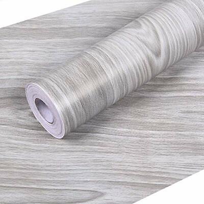 Wall Paper Gray Wood Contact Paper 17.7”x 118” PVC Self Adhesive Wood Wallpap...