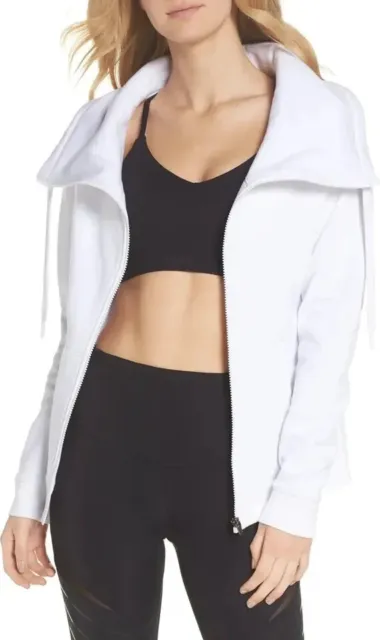 NWT  Zella Track Zip Workout Old School Daydream White Jacket Small