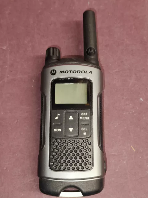 One Motorola TLKR T80 Walkie Talkie Black And Grey