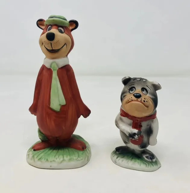 Yogi Bear Chopper Ceramic Ornament Figurines Handpainted Hanna Barbera Vtg 1977