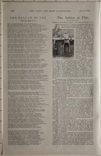 1898 Boer War Era Aufdruck Artikel Ballard Musik Pic Me Auf - Soldat At Play