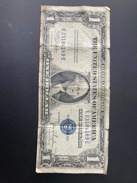 Series 1935 C One Dollar Bill Silver Certificate Blue Seal