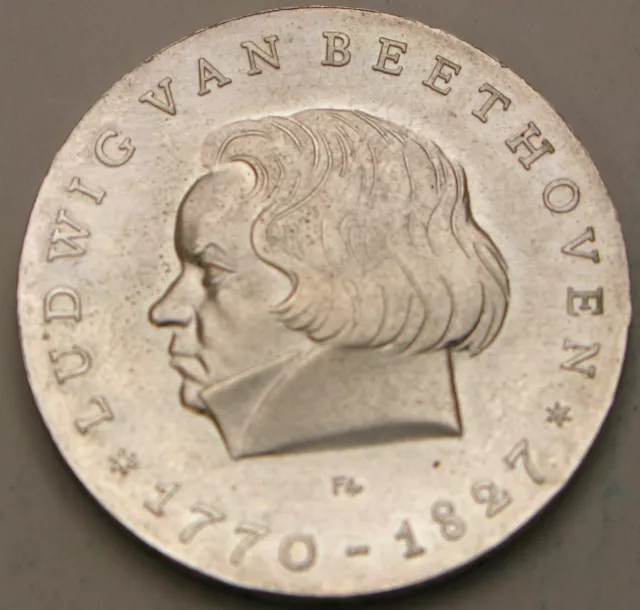 GERMANY (East) 10 Mark 1970A - Silver .625 - Ludwig v. Beethoven - aUNC - 2670 ¤