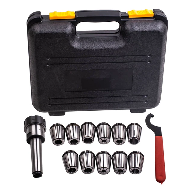 Precision ER32 Collet Sets MT3 Shank Chuck & Spanner + Box For Milling Machine