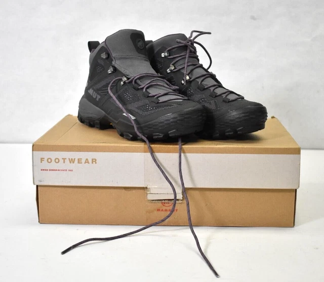 Mammut Ducan Mid GTX Backpacking Hiking Boots Womens Size 6.5 Black/Purple