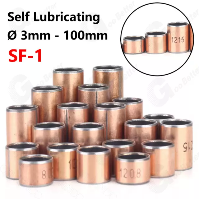 SF-1 Self Lubricating ID Ø3mm-100mm Composite Bearing Bushing Sleeve Steel Bear