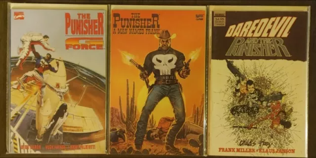 The Punisher TPB lot G Force, A Man Named Frank & Child's Play (vs Daredevil)