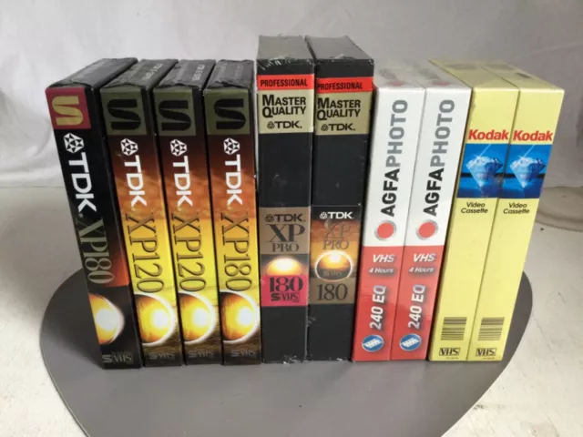 10 stk TDK  XP 120, 180, XP Pro 180, Agfa 240 EQ, Kodak E 240 Video Konvolut VHS