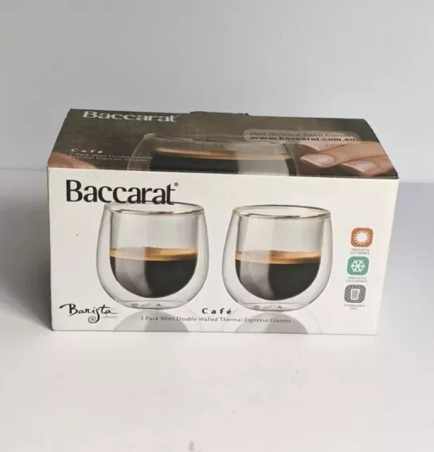 Baccarat Barista Double Walled Espresso Glasses 2 Pack 90ml