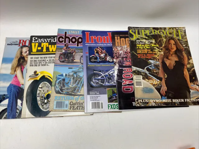 Lot Of 6 Vintage Harley Davidson Chopper Easy Rider Etc Motorcycles Magazines