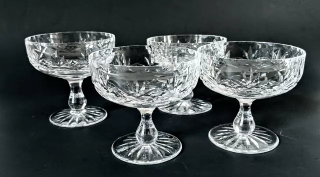 (4) Edinburgh Scotland Cut Crystal Petite 3 oz Dessert Pedastal Bowls Dishes