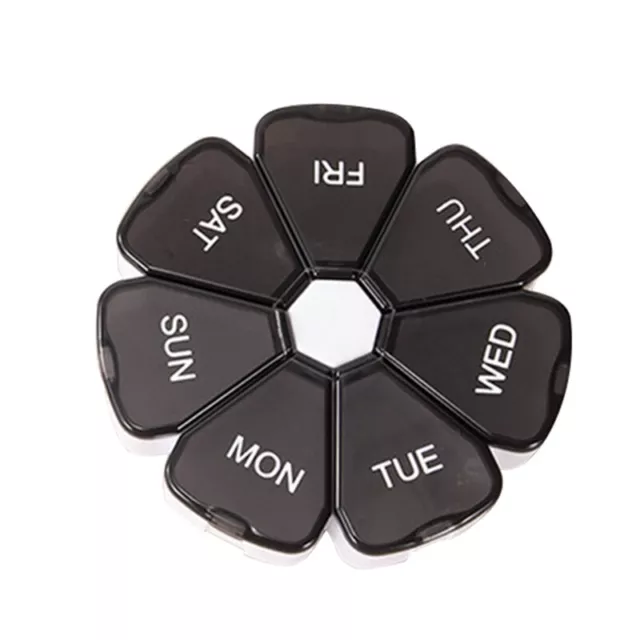 Portable Pill Box Small Case Weekly Pill Organizer 7-Sided Pill Reminder L9W8