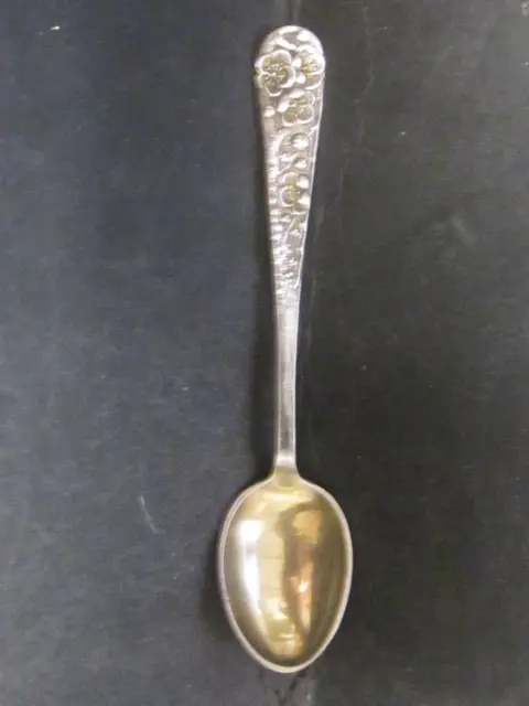 .950 Silver DEMITASSE SPOON 3 1/2" Gold Wash Bowl