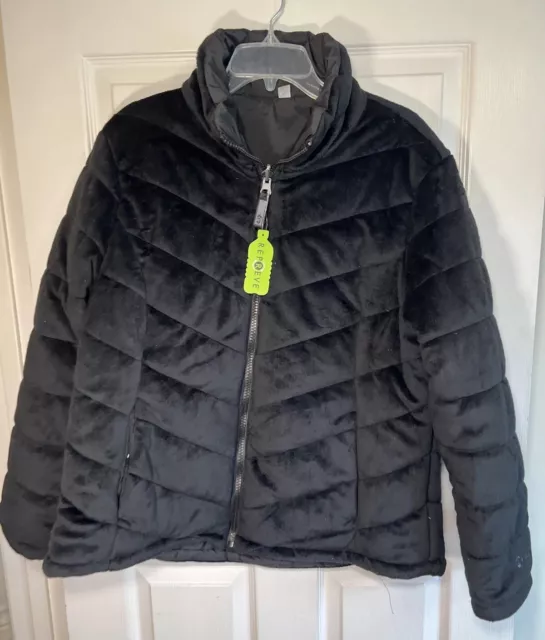 Free Country Women's Cloud Reversible Black Puffer Jacket Size XL NWT, MSRP $120