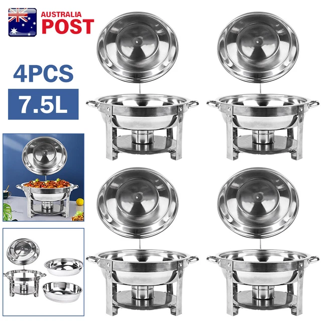 4X 7.5L CHAFING Dish Set Bain Marie Buffet Servers Food Warmer Steel w