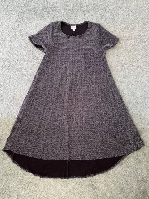 Lularoe Dress Carly Swing Dress Black Sparkle Size Medium LLR Carly Elegant