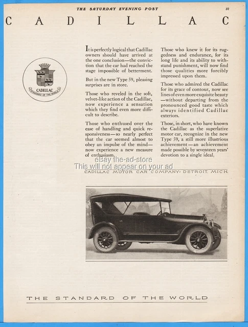 1920 Cadillac Motor Car Co Detroit MI Type 59 Open Sedan General Motors GM Ad